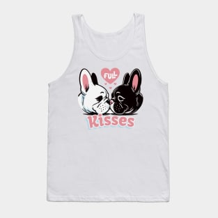 Pugs full Kisses Print Art illustration Valentine dog Pug Tank Top